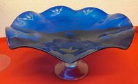 Blaues Glas Lauschaer Schale Glasschale mit Fuß Sachsen-Anhalt - Gardelegen   Vorschau