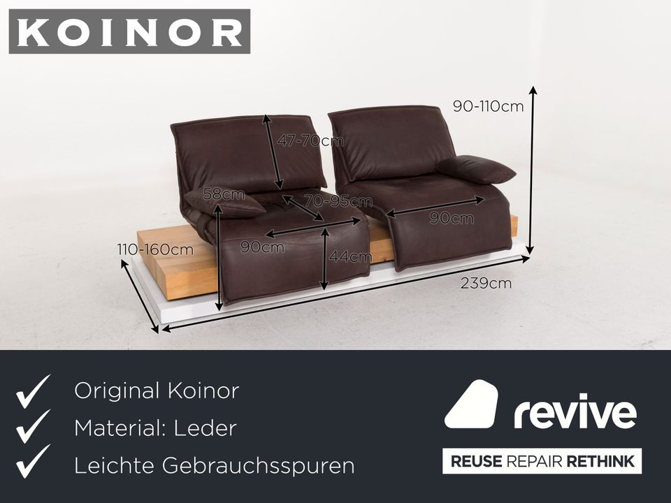 Koinor Free Motion Edit 3 Leder Sofa Dunkelbraun Zweisitzer in Köln