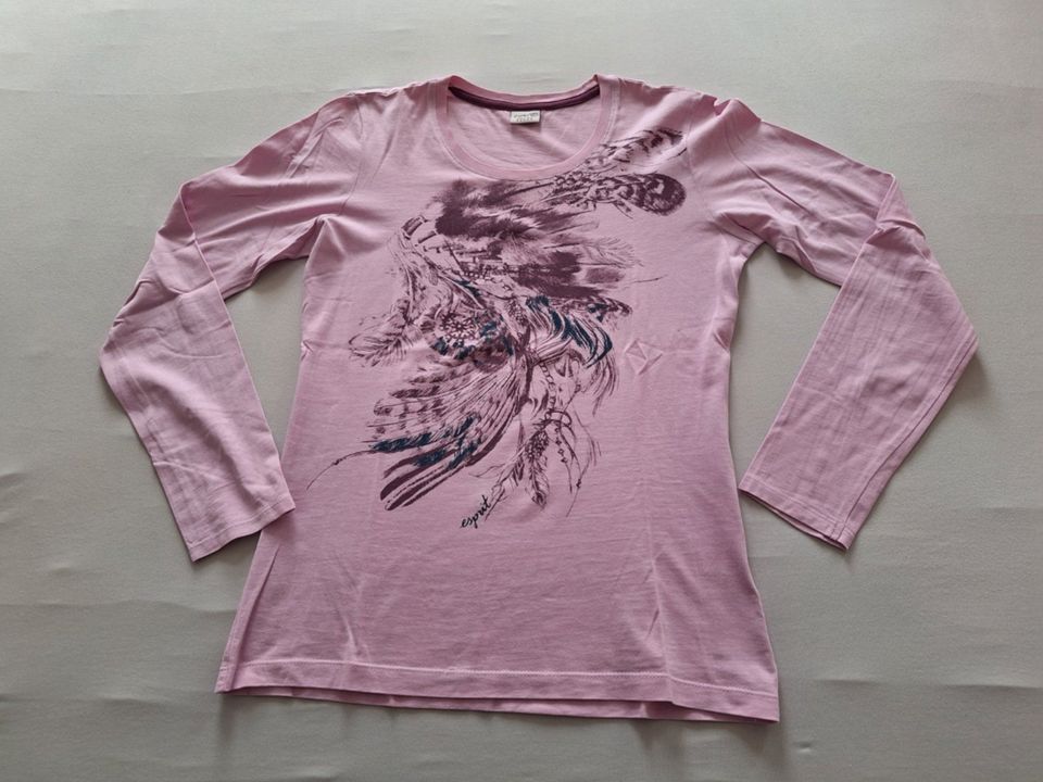 Damen Shirt, langarm, flieder mit Frontprint-Gr. S, Marke: Esprit in Plauen