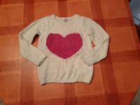 Kuschelpullover weiß mit Herz pink Gr. 122 Pullover Shirt Bayern - Ostheim Vorschau
