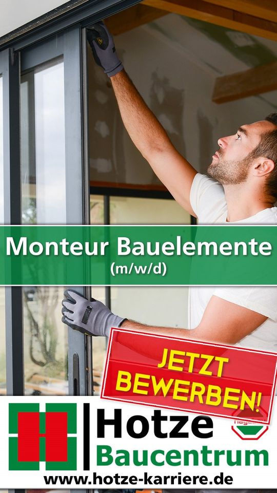 Monteur Bauelemente Fenster Türen Tore Vollzeit Job in Köthen (Anhalt)