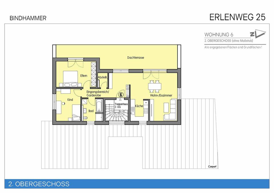 Erstbezug - Wohnung im 2. OG - Penthaus-Look - KfW 40 - Schöne Fernsicht in Bayerbach b Ergoldsbach