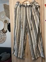 H&M L 42 gestreifte weite Sommerhose schwarz grau weiß Hose Nordrhein-Westfalen - Lindlar Vorschau