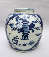 Großer Ingwer-Topf Blumenmotiv blau-weiß antik China 30cm Hannover - Mitte Vorschau