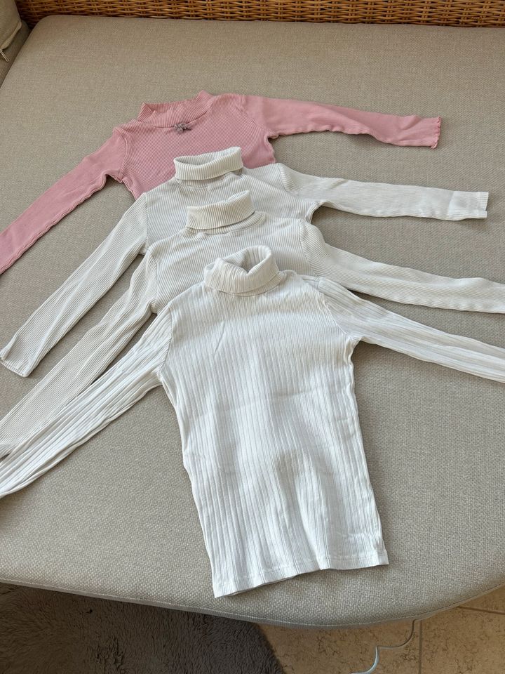 Zara Rollkragen Rollkragenpullover Shirt weiss rosa 128 Rolli in Kösching