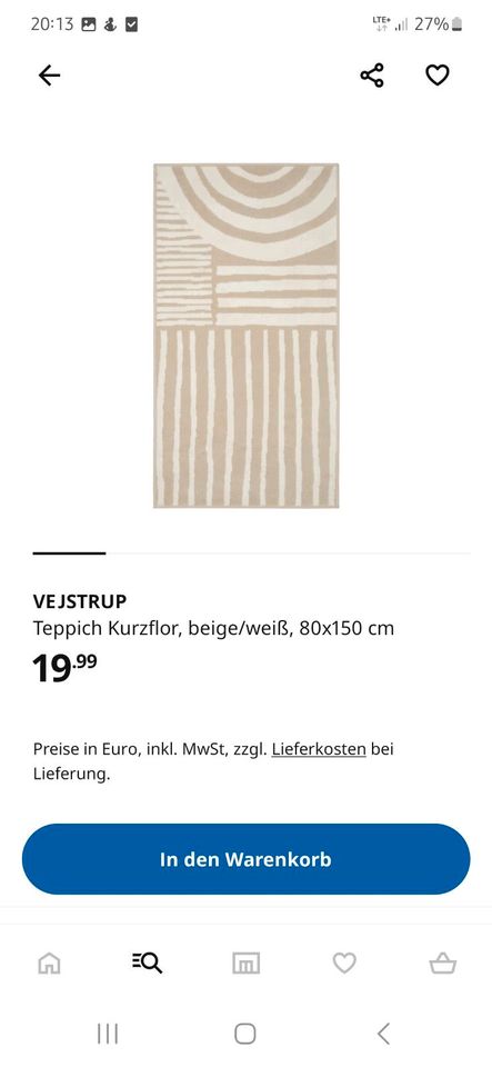 Ikea Teppiche Kurzflor - Beige - Muss schnell raus! in Bad Brückenau