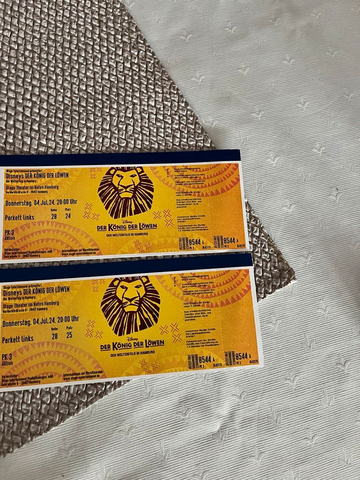 2x König der Löwen Hamburg Tickets 4.7 in Aschheim
