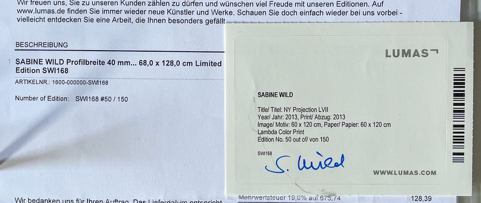LUMAS: Sabine Wild, New York Projection LVII, 68x128cm in Hamburg