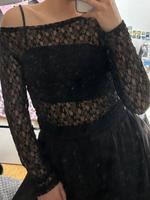 Spitzen Top Bluse Schwarz Langarm Bayern - Eckental  Vorschau
