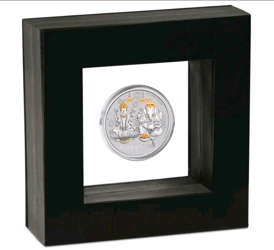 Happy Diwali 2021 gilded Silber Medaille Perth Mint in Bocholt