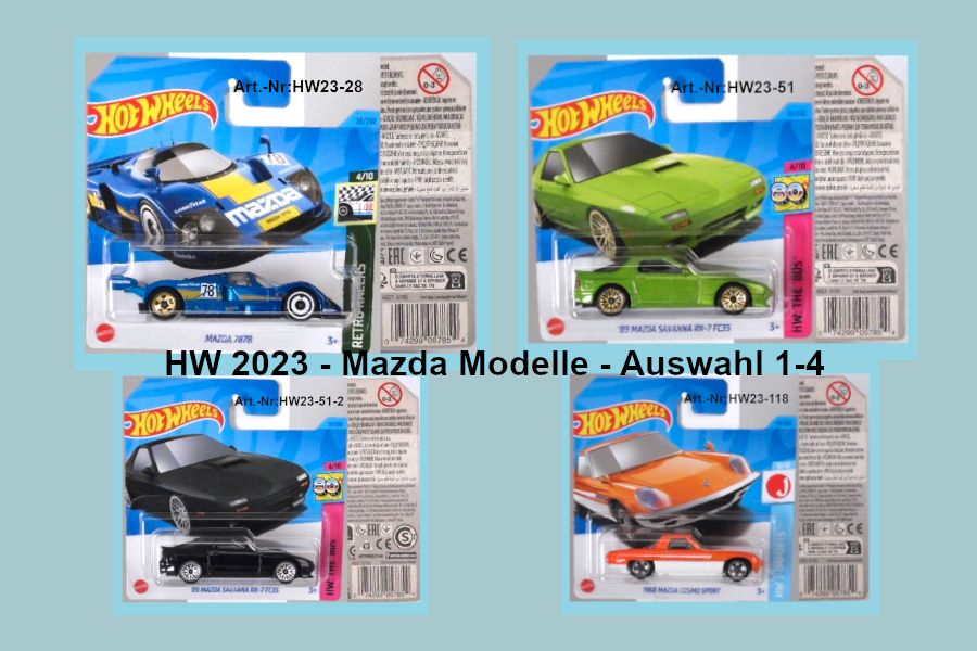 ✅*Hot Wheels-Vol.6* HW2023 – Mazda Modelle – Auswahl 1-4 ✅ in Güstrow