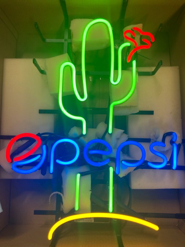 Pepsi Neon Leuchtreklame Kaktus selten in Erkelenz