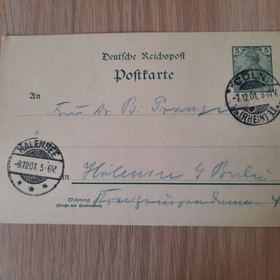 Postkarten Deutsche Reichspost 1901 in Heiligenhaus