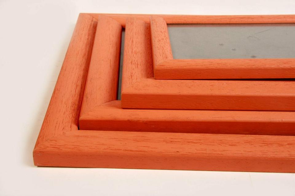 Konvolut 4x Holz-Bilderrahmen13x18 15x20 20x28 28x35 Orange in Neumarkt i.d.OPf.