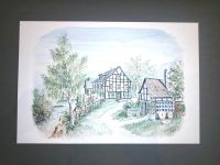 Aquarell Fachwerk Häuser Kotten Nordrhein-Westfalen - Solingen Vorschau