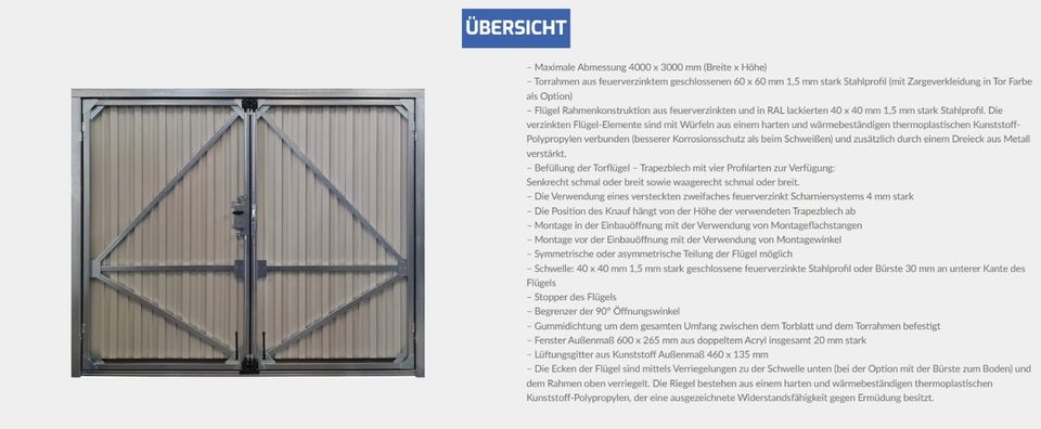 ⭐Tor für DDR Garage Günstige Garagentore aus Polen nach Maß I Garagen-Drehflügeltore  Doppelflügeltor aus Polen  KOSTENLOSE VERSAND Flügeltor Tor nach Maß Garagentor GARAGENTOR KONFIGURATOR⭐ in Berlin