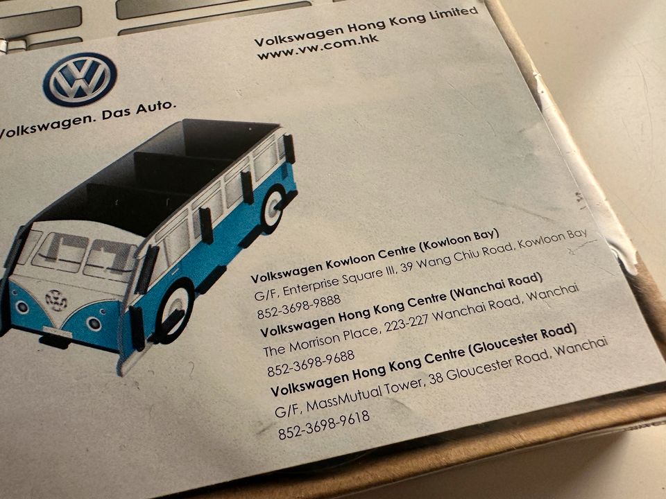 VW T1 Samba Stifte-/Zettelbox | Pappe | made in Hong Kong in Wolfsburg