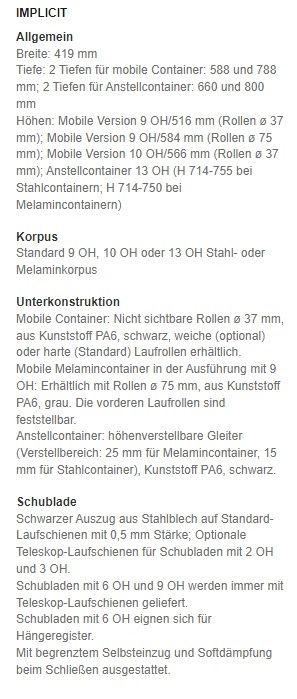 Steelcase Implicit Standard Container für Ordner in Rosenheim