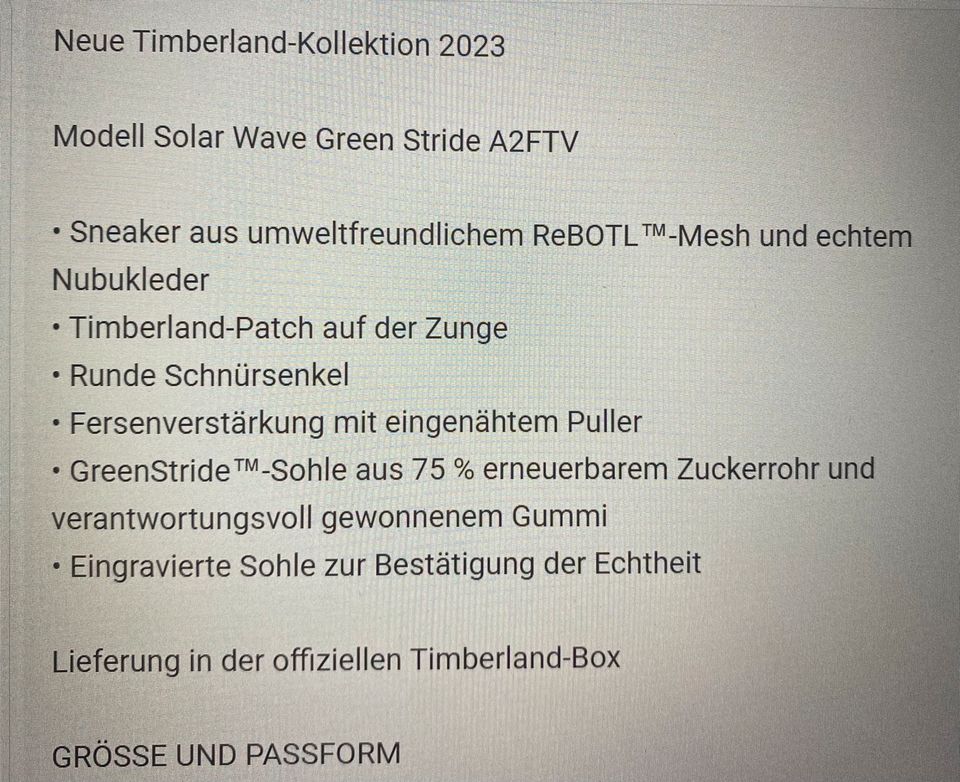 Timberland Basket Solar Wave Green Stride Wheat Nubuck Größe 35 in München