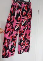 Damen Sommer Palazzo Stoff Hose pink schwarz S M 36 38 Gummibund Niedersachsen - Walsrode Vorschau