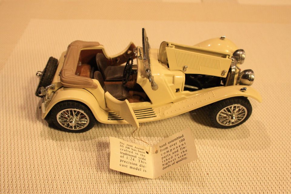 Franklin Mint Jaguar SS-100 + Showcase Vitrine Display Zertifikat in Griesheim