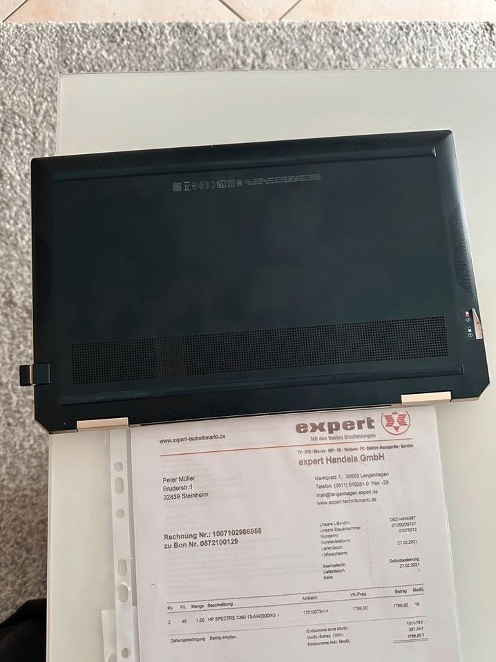 Notebook HP Spectre X360 13-aw0630ng Konvertible Neuzustand Resch in Frankfurt am Main