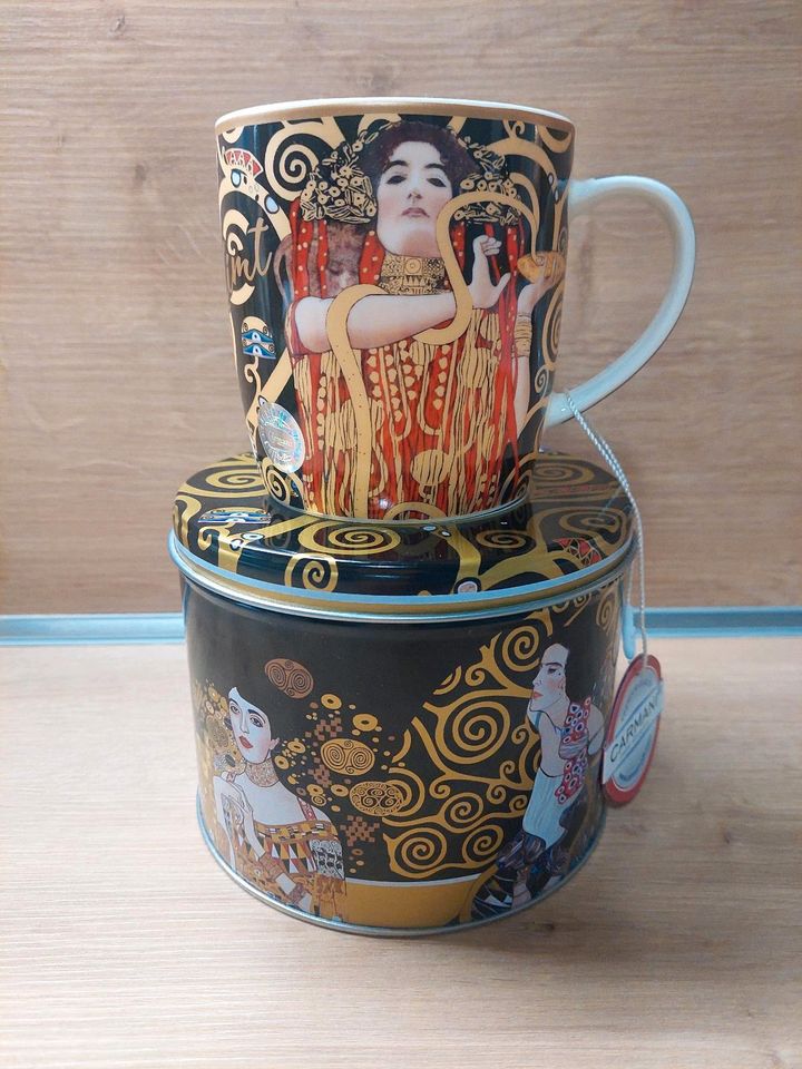 Tasse Klimt Hygieia  mit Metalldose in Düsseldorf