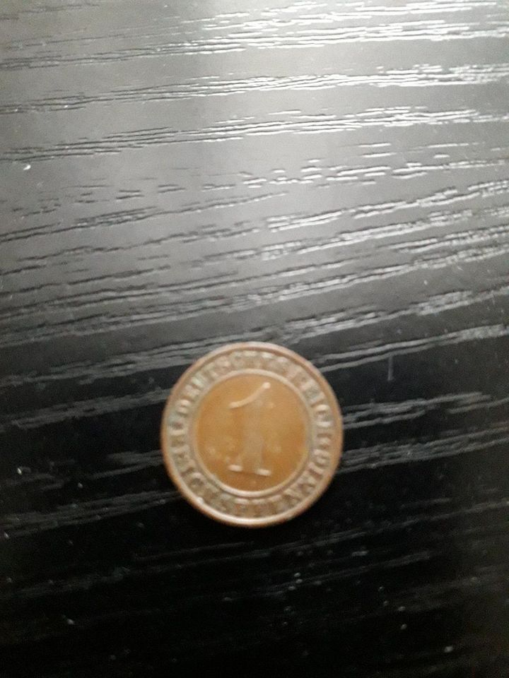 alter 1 Pfennig Geld 1928 Geldmünze Münze Münzgeld in Balgheim