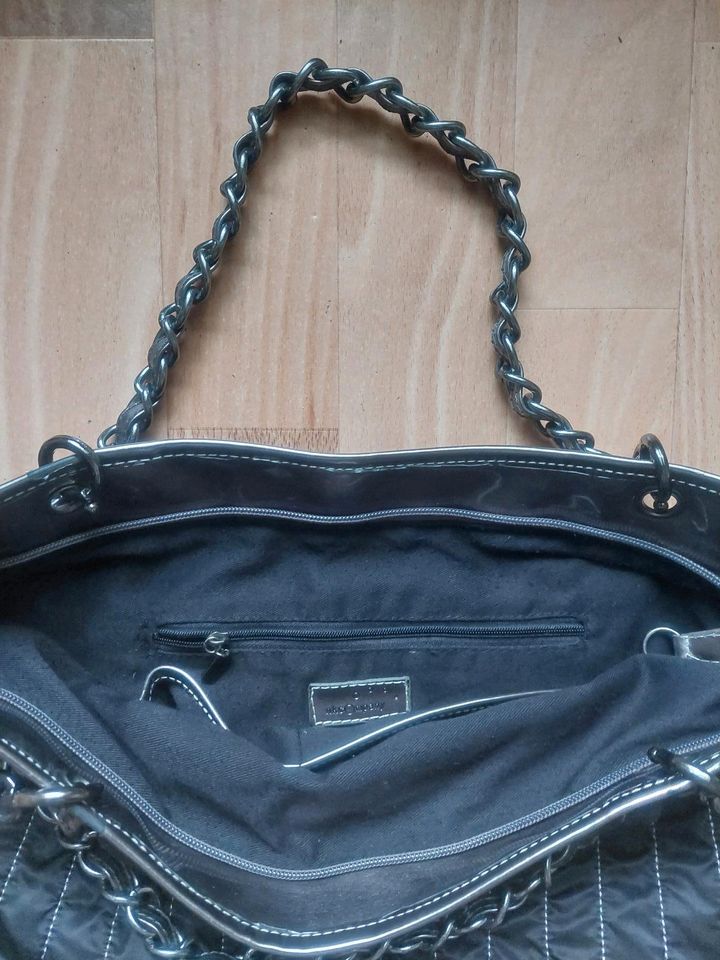 Tasche Handtasche schwarz silber in Plauen