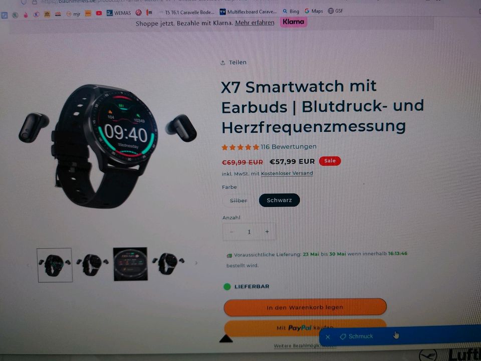 TWS Smart Watch X7 mit Kopfhörern Neu in Leezen