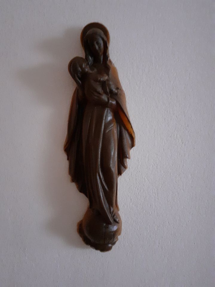 Wachsbild Maria mit Jesus Wand Bild Heiligenbild 44 cm x 15 x 5,5 in München