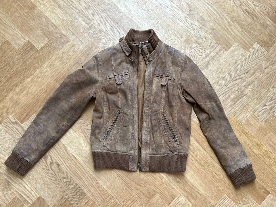 Lederjacke - Wildleder - braun - Vintage in Berlin