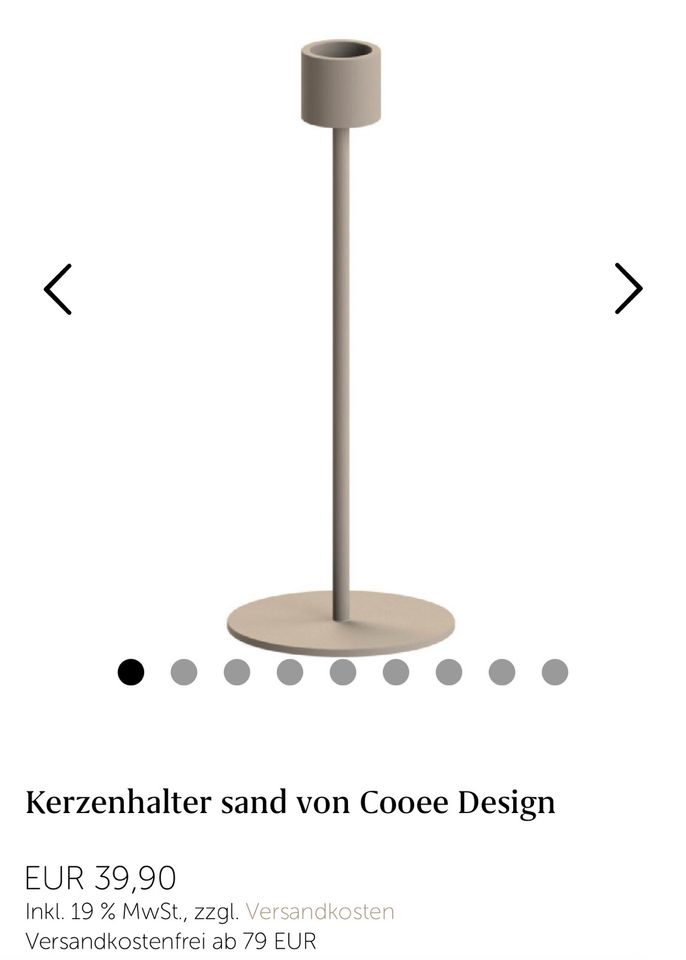 Kerzenhalter von Cooee design 21 cm Beige in Lübeck