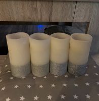 Echtwachs-Kerzen, 4 Stück, weiß/glitzernd, batteriebetrieben Nordrhein-Westfalen - Solingen Vorschau