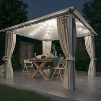 Pavillon mit Doppeldach und LED-Lichterkette Creme 3x3x2,7 m Rheinland-Pfalz - Rülzheim Vorschau