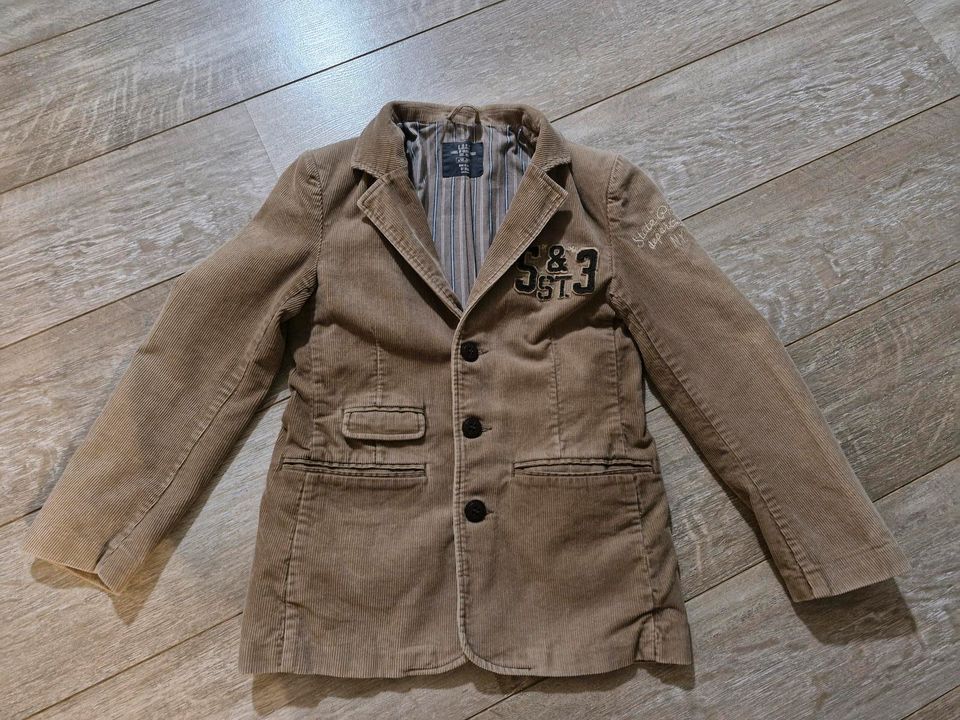 Cooles Cordsakko H&M TOP Gr. 146 Cord Sakko beige braun Jacke in Osterrönfeld