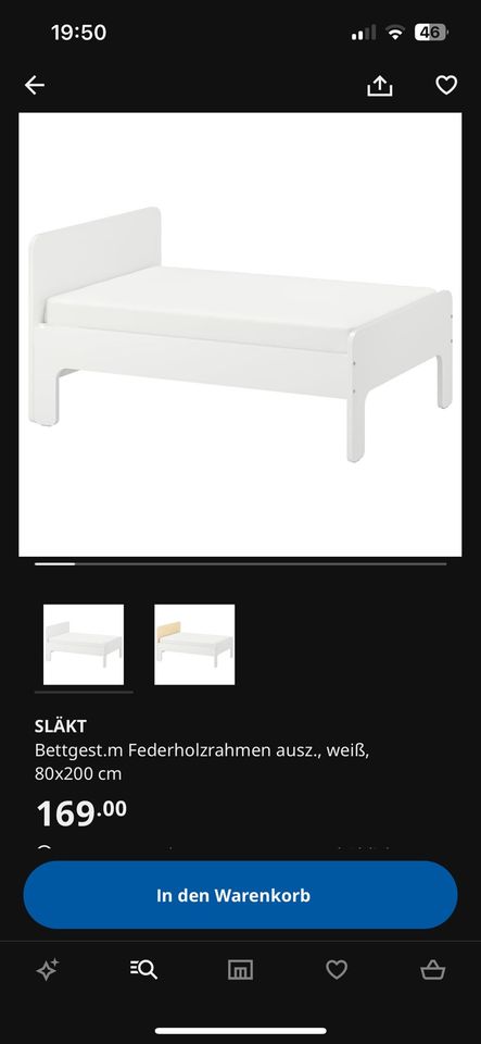 Ikea Släkt Kinderbett + Matratze, wächst mit in Hamburg