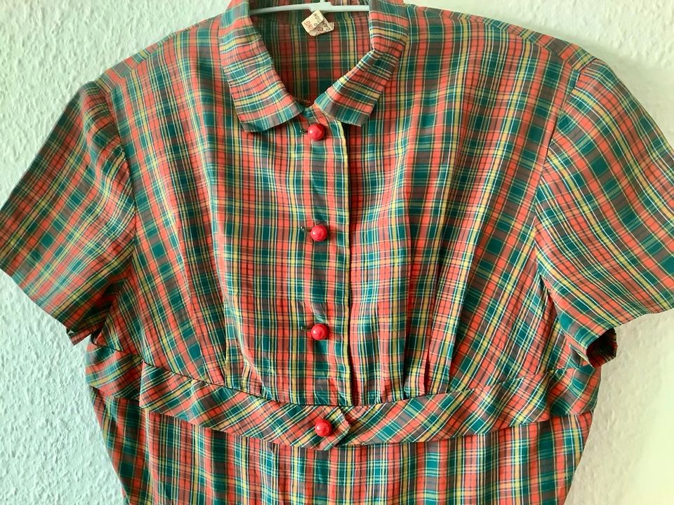 NEU Orig. Vintage DDR Kleid 60er 70er Karo Muster kariert Volant in Leipzig