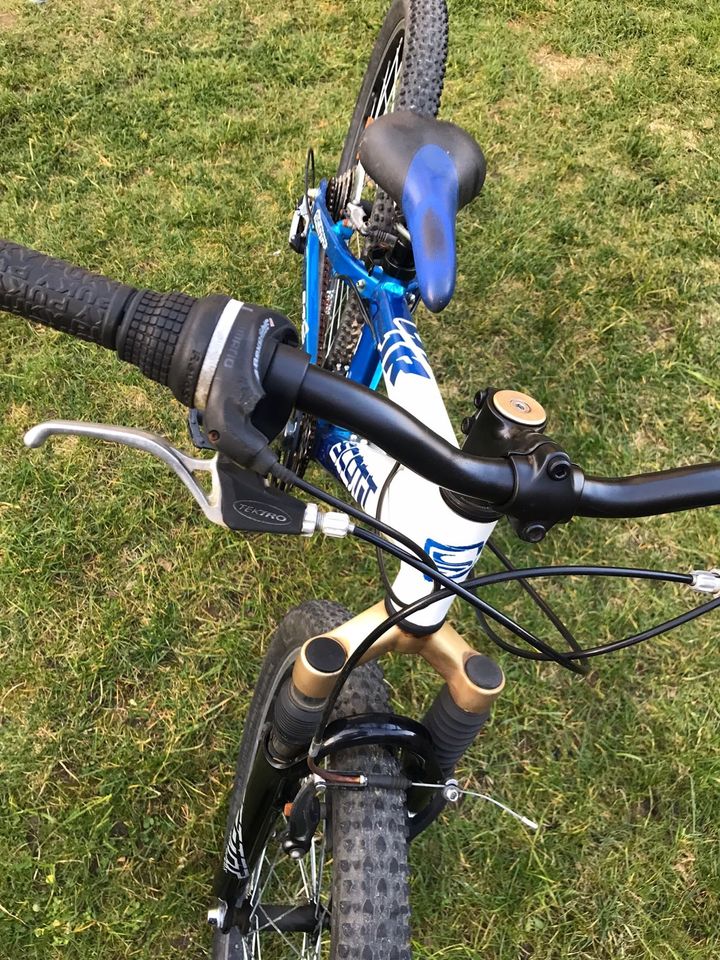 24 Zoll Fahrrad Kinderrad Scott blau weiß MTB Jungs in Höhenberg i. T.