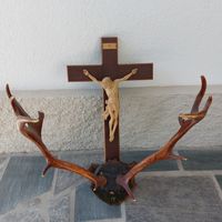 Jesus- Figuren Kreuz Kruzifix Holzkreuz Handgeschnitzt um 1950 Bayern - Altenmarkt Vorschau
