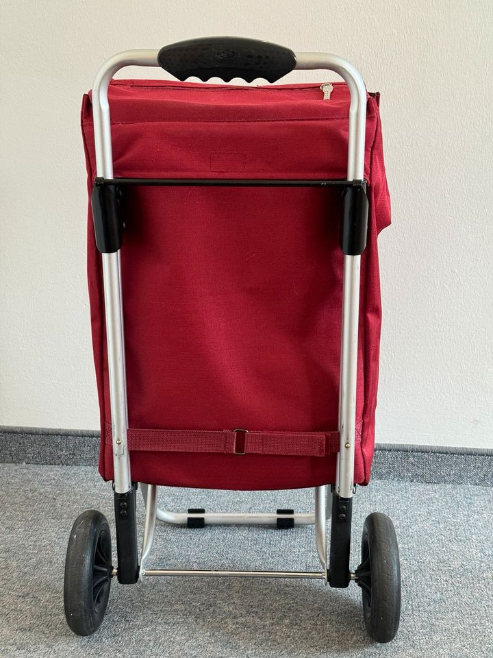 secc Einkaufs-Trolley mit weinroter Tasche Aluminiumgestell in Eggersdorf
