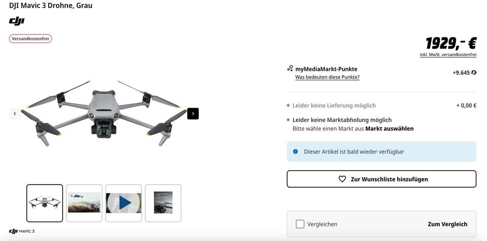 DJI Mavic 3 Drohne + 2 Akkus + Ladestation in Berlin