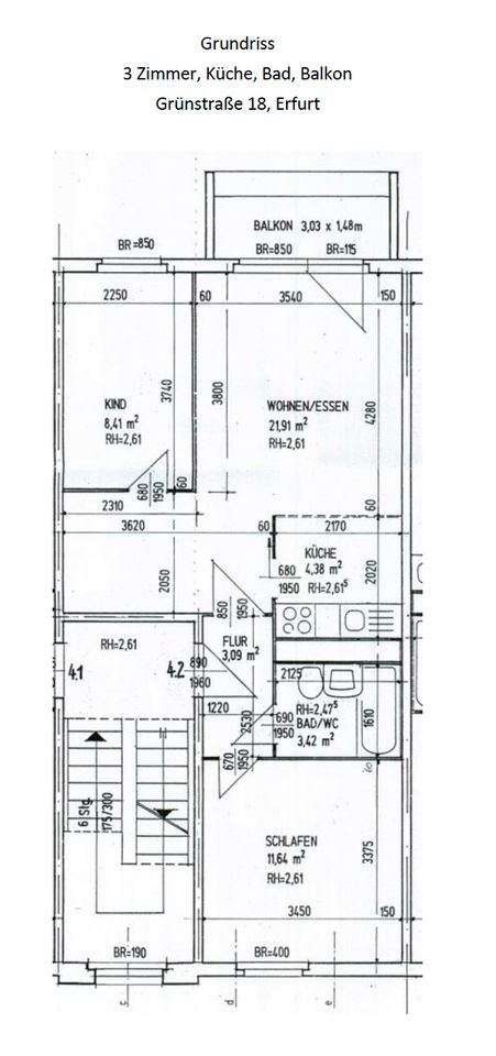 Schöne 3-Raum-Wohnung in Erfurter Altstadt in Erfurt