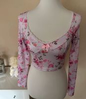 Langarm Crop Top Blumenmuster XS/S Wuppertal - Ronsdorf Vorschau