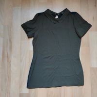 Mexx Damen Shirt, Gr. 38, M , Khaki, blau, mit Perlen Kragen Bayern - Ingolstadt Vorschau