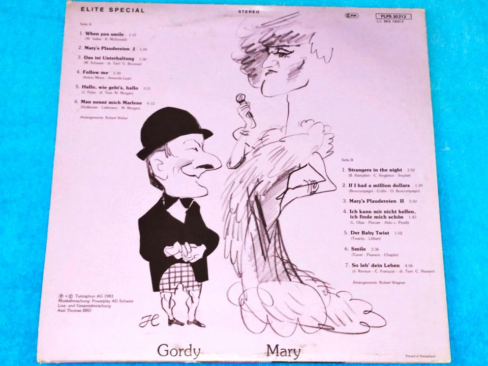 MARY & GORDY Autogramm signiert LP Vinyl Travestie Drag Queen Gay in Stuttgart