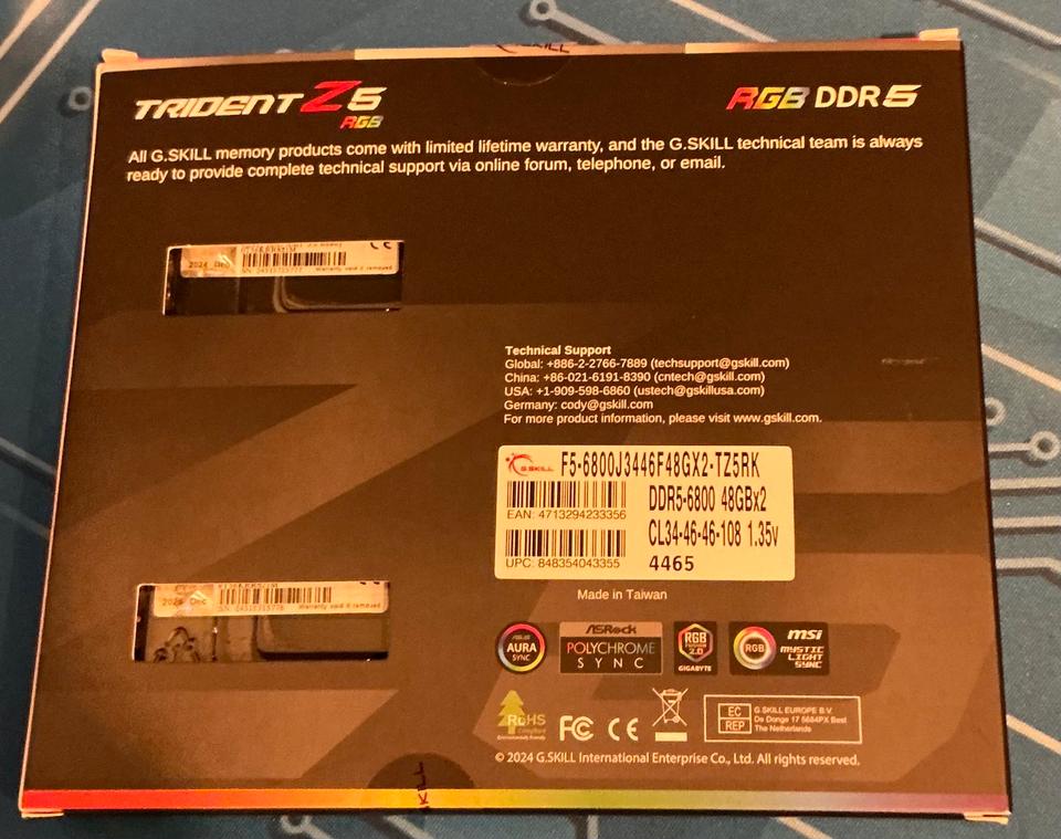 G.Skill Trident Z5 RGB 2 x 48GB, 6800 MHz, DDR5-RAM, DIMM 96GB NE in Nidderau