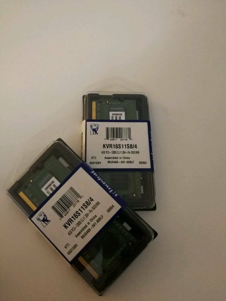 Arbeitsspeicher/RAM, Neu!!! 2x 4gb Kingston Laptop in Wedemark