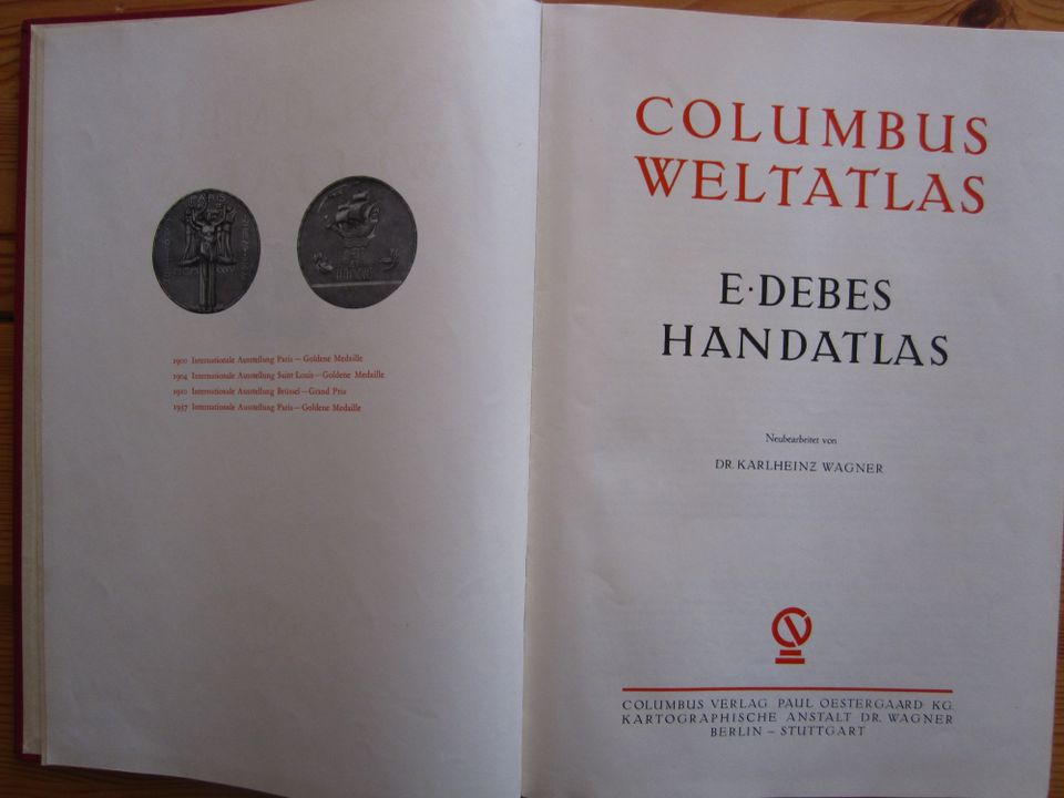 Columbus Weltatlas - E. Debes Handatlas (1950) in Tübingen