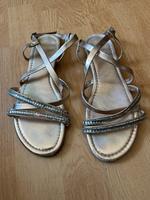 Riemchen Sandalen Gr.38 mit Glitzersteinchen aus Spanien Hessen - Mühltal  Vorschau